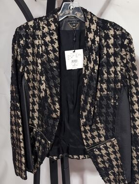 VEX Collection Houndstooth Moto Jacket – Size 44 (fits L/XL)
